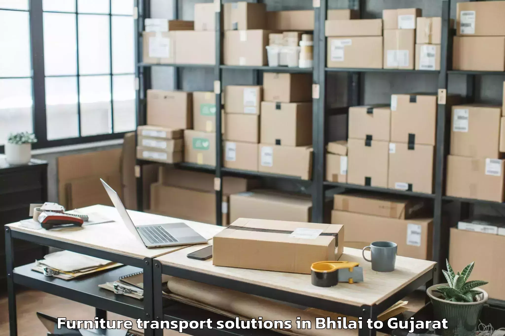 Discover Bhilai to Dediapada Furniture Transport Solutions